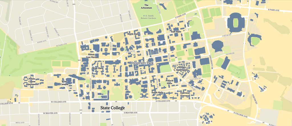 Penn State University Park Campus Map Map