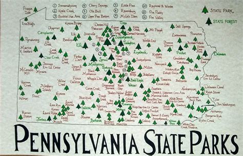 Pennsylvania State Parks Map Etsy