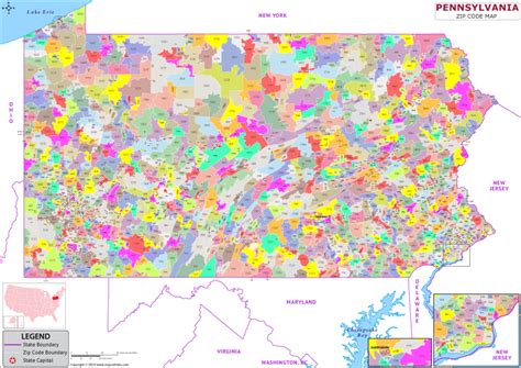 Pennsylvania Zip Code Map With Cities Your Vector Maps Com