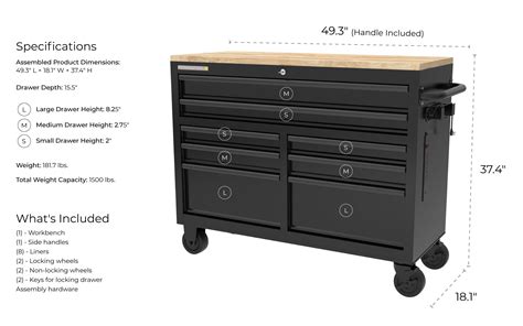 Permasteel 46 Heavy Duty 8 Drawer Mobile Workbench Permasteel