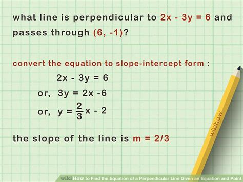 Find Perpendicular Line Equation