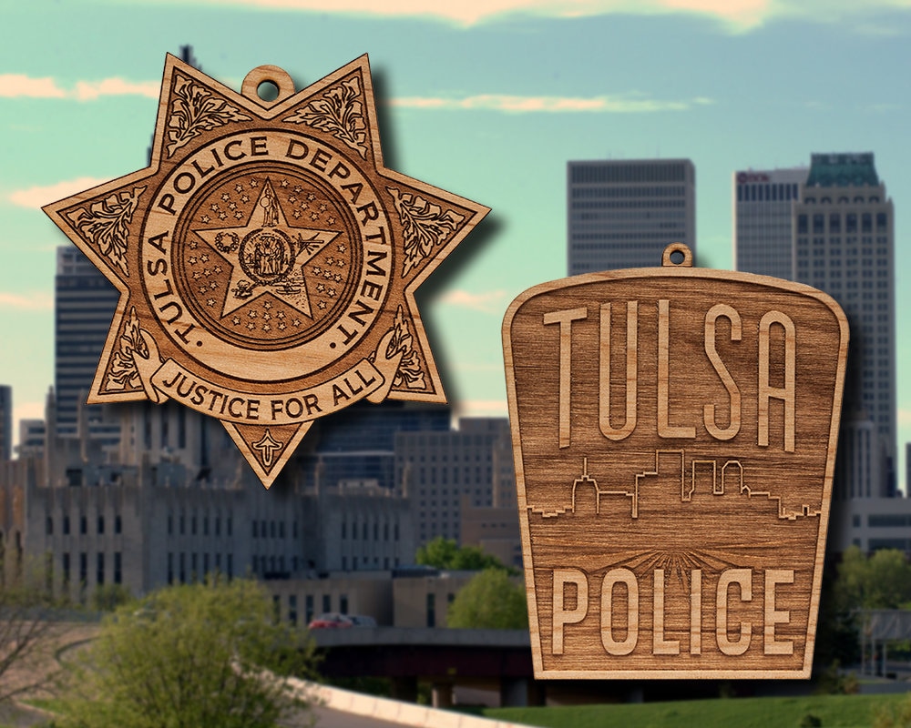 Personalized Wooden San Antonio Pd Badge Or Shoulder Patch Hanging Ornament