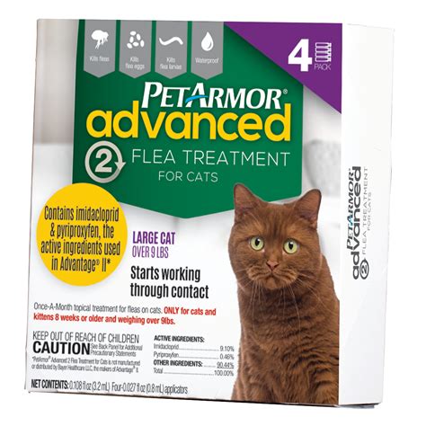 Petarmor Advanced 2 Flea Treatment For Large Cats 4 Monthly Treatments