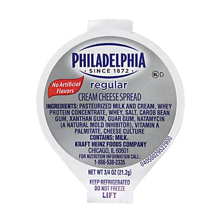 Philadelphia Cream Cheese Cups 0 75 Oz Box Of 50 Cups Office Depot