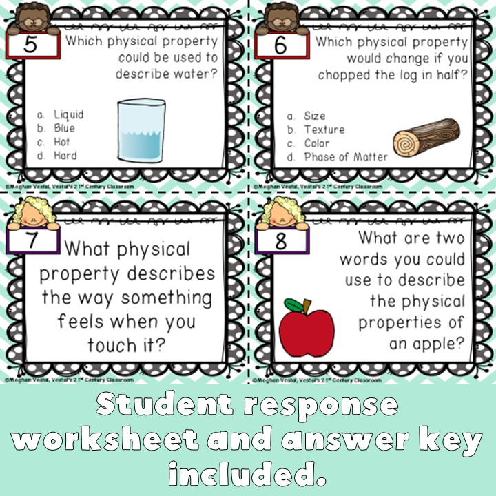 Physical Properties Task Cards Vestal S 21St Century Classroom