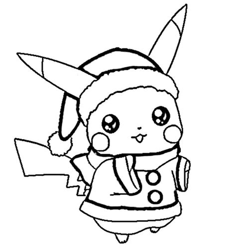 Pikachu With Santa Costume Coloring Page Download Print Or Color