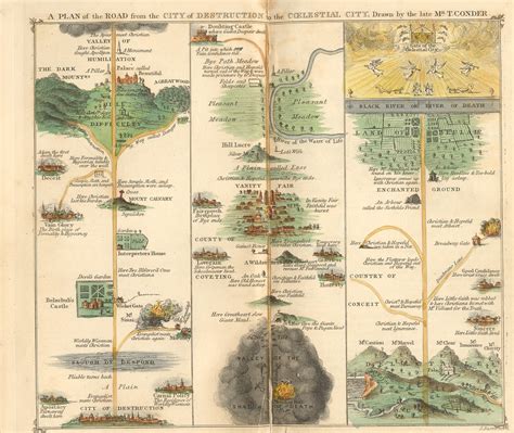 Pilgrim S Progress 1844 Color Map The Pilgrim S Progress Pilgrim