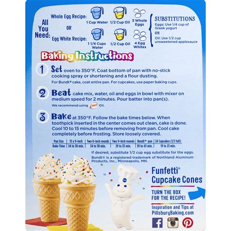 Pillsbury Cake Mix Instructions