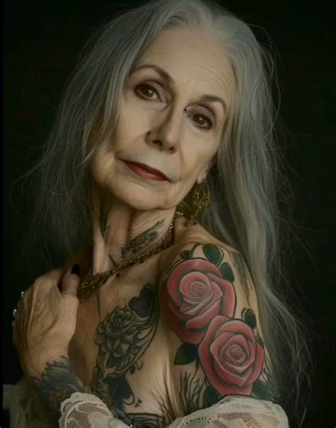Pin By K P On Tatted Beautiful Tattoed Women Beautiful Old Woman