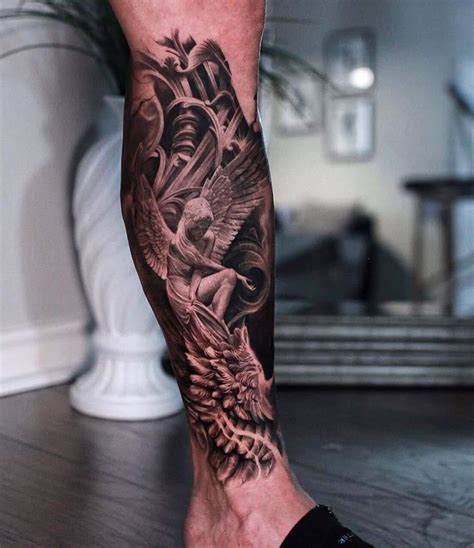 Pin By Michal On Pomys Y Na Tatua Leg Tattoo Men Calf Sleeve Tattoo