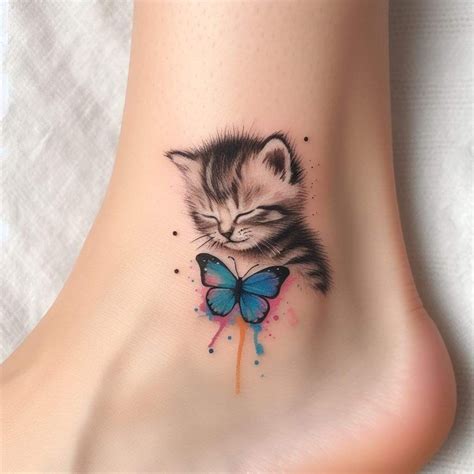 Pin By Thi N Art On H Nh X M Cho N Kitten Tattoo Cute Cat Tattoo