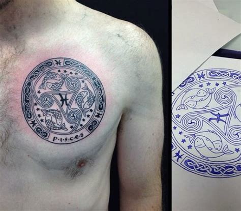 Pisces Chest Tattoos For Men