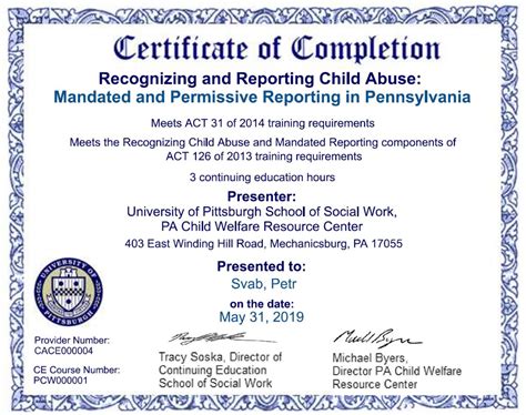 Pitt Child Abuse Training