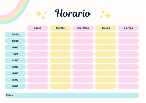 Plantillas De Horarios Gratuitas