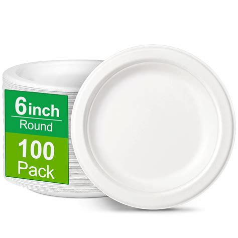 Plastic Plates Greconv Small Compostable Plates White 7 Bulk 200 Pack Recycled Plates For Dessert Cake Paper Plates Disposable