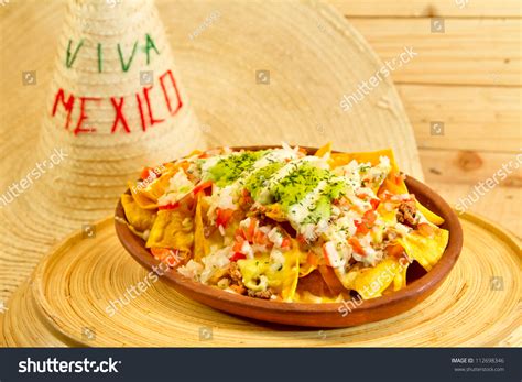Plate Of Fresh Nachos With A Jalapeno Cheese Sauce Stock Image