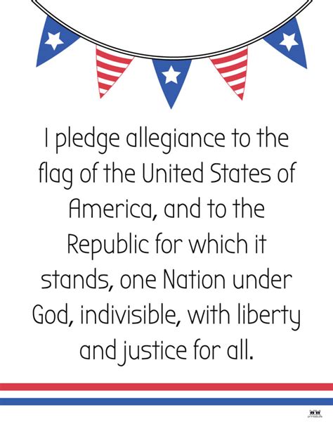 Pledge Of Allegiance For Kids Printable Chart Pledge Of Allegiance Gr