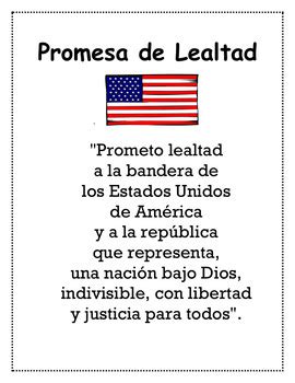 Pledge Of Allegiance In Spanish Promesa De Lealtad