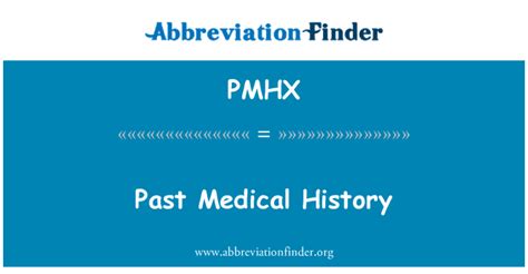 Pmhx Medical Abbreviation