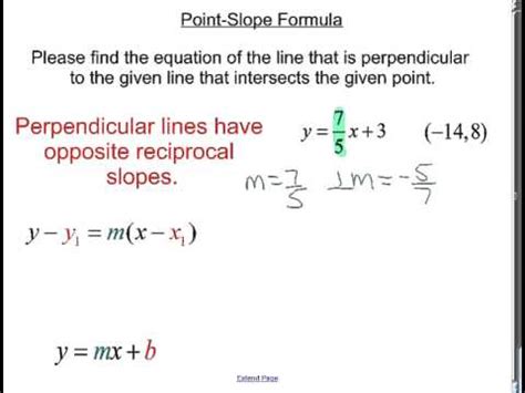 Point Slope Form Perpendicular Line 9 Point Slope Form Perpendicular