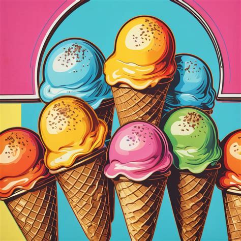 Pop Art Ice Cream Stable Diffusion Online