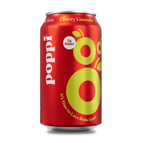 Poppi Prebiotic Soda Cherry Limeade Flavor 12Oz Can Low Sugar