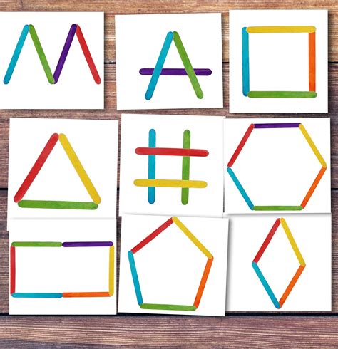 Popsicle Sticks Shapes Cards Popsicle Sticks Activity For Toddlers Popsicle Sticks Shapes Cards Popsicle Sticks Activity For Toddlers
