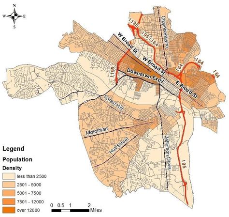 Population Density Distribution In Richmond City Source 58 Download Scientific Diagram