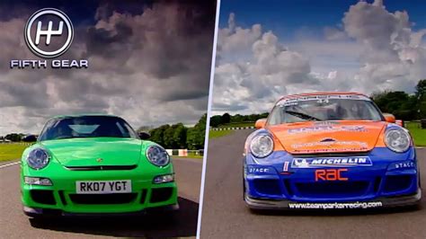 Porsche 911 Gt3 Rs Vs 911 Gt3 Cup Car Shootout Fifth Gear Porsche 911 Gt3 Rs Vs 911 Gt3 Cup Car Shootout Fifth Gear