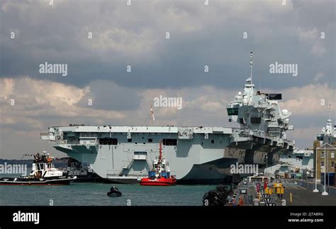 Portsmouth Uk August 27Th 2022 Aircraft Carrier Hms Prince Of Wales