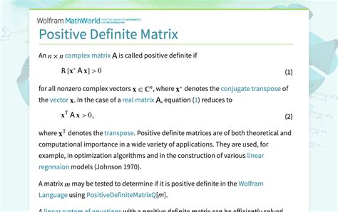 Positive Definite Matrix Properties