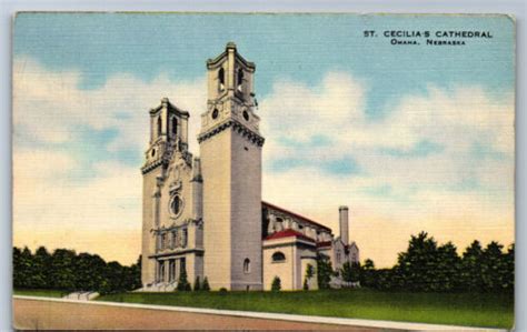 Postcard St Cecilia Cathedral Omaha Nebraska Ebay