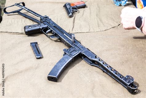Poster Soviet Sudaev Submachine Gun From World War Ii Wall Art