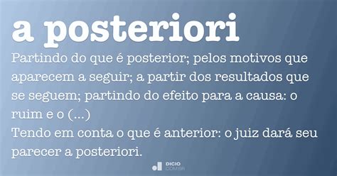 Posteriori Significado