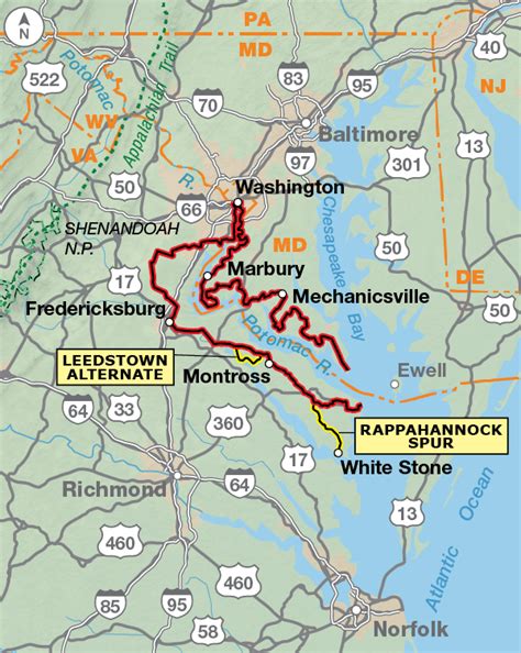 Potomac River Physical Map