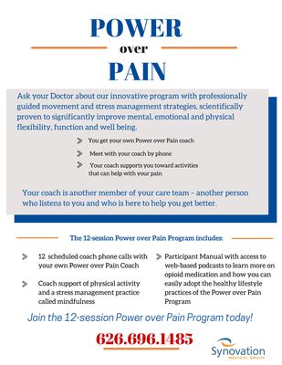 Power Over Pain Program Synovation Medical Group