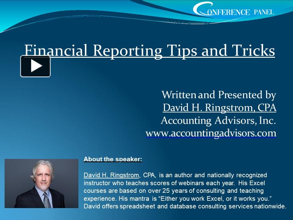 Ppt 2023 Financial Reporting Tips And Tricks In Excel Powerpoint