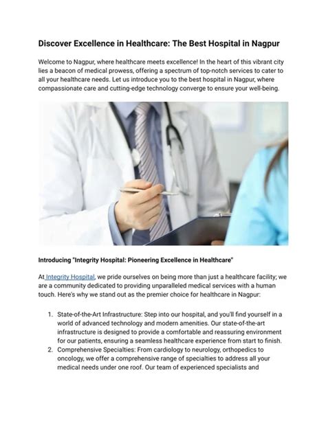 Ppt Discover Excellence In Healthcare The Best Hospital In Nagpur