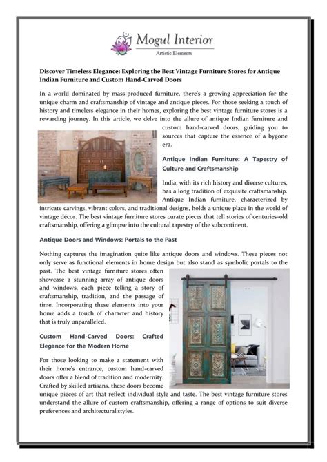 Ppt Discover Timeless Elegance Exploring The Best Vintage Furniture