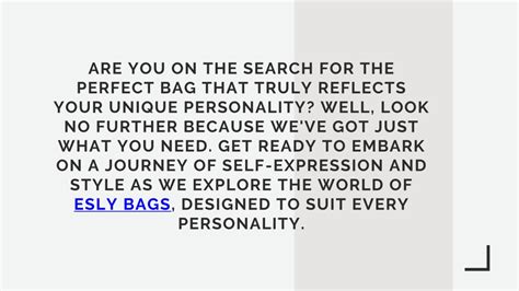 Ppt Esly Bags For Every Personality Find Your Perfect Match Ppt Esly Bags For Every Personality Find Your Perfect Match