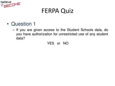 Ppt Ferpa Training Quiz Powerpoint Presentation Free Download Id