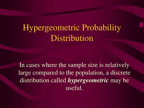 Ppt Hypergeometric Distribution Powerpoint Presentation Free