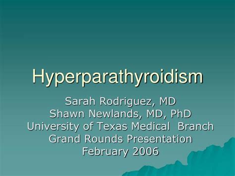 Ppt Hyperparathyroidism Powerpoint Presentation Free Download Id