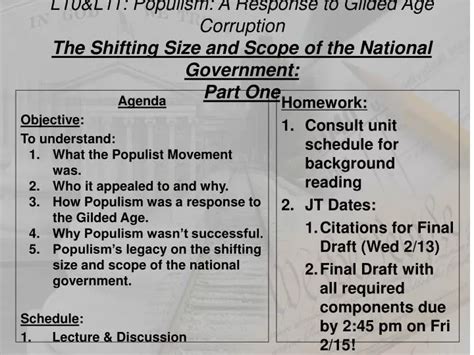 Ppt L10 L11 Populism A Response To Gilded Age Corruption Powerpoint