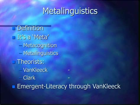 Ppt Metalinguistics Powerpoint Presentation Free Download Id 177863