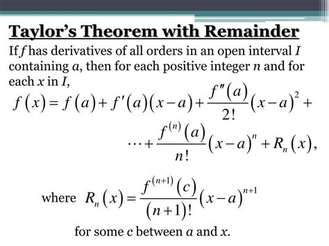 Ppt Taylor Series And Taylor S Theorem Powerpoint Presentation Free