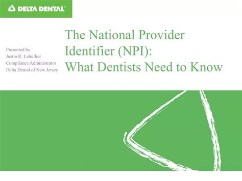 Ppt The National Provider Identifier Npi What Dentists Need To