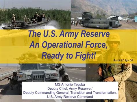 Ppt The U S Army Reserve An Operational Force Ready To Fight