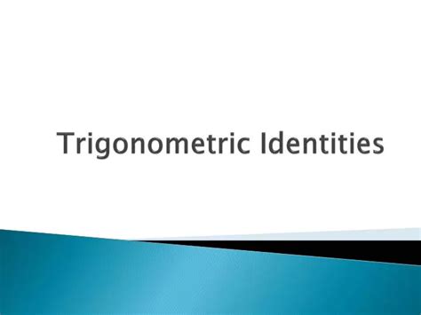 Ppt Unit 3 Trigonometric Identities Powerpoint Presentation Free