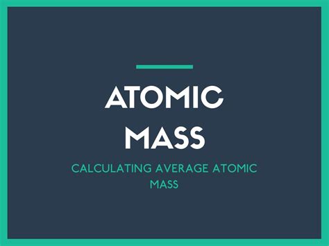 Ppt What Is Atomic Mass Powerpoint Presentation Free Download Id